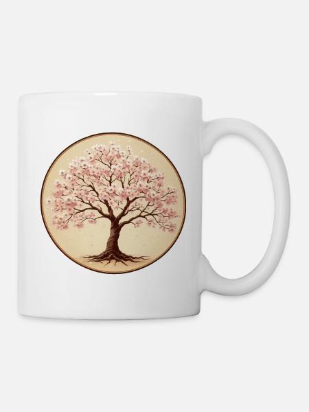 Zarter Kirschblütenbaum - Tasse - Weiß