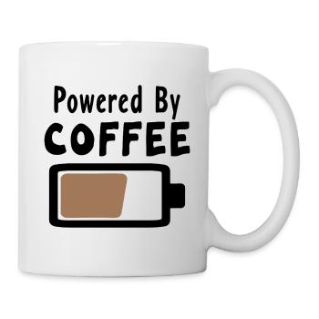 Powered By Coffee - Coffee Statement Saying - Mug - white - Right