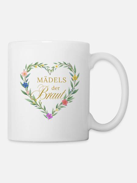 Maedels der Braut! Herz - Tasse - Weiß