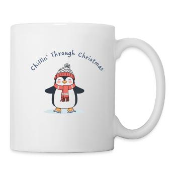 Chillin’ Through Christmas – süßer Pinguin Winter - Tasse - Weiß - Rechts