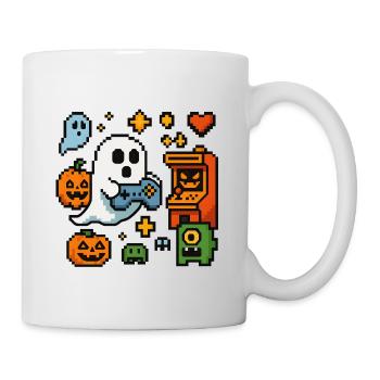 Pixel Ghost Gaming Retro Design - Tasse - Weiß - Rechts