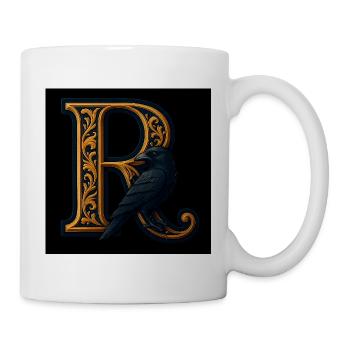 R – Magisches Ornament mit Rabe - Tasse - Weiß - Rechts
