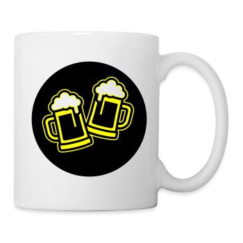 Bier Anstoßen Symbol Bierkrug - Tasse - Weiß - Rechts