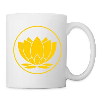 Gelbe Lotus Blüte Illustration - Tasse - Weiß - Rechts