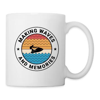 Wellen schlagen und Erinnerungen machen Jetski - Tasse - Weiß - Rechts