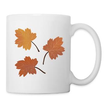 Herbstliches Ahornblattmuster für kuschelige Kleidung - Tasse - Weiß - Rechts