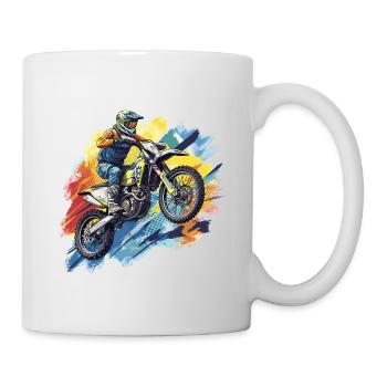 Motif moto et montagne sur streetwear - Mug blanc - blanc - Droite