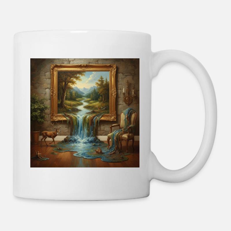 Paradis naturel avec eau courante - Mug blanc - blanc