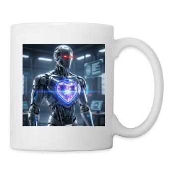 Futuristischer Roboter mit Lichteffekt - Tasse - Weiß - Rechts