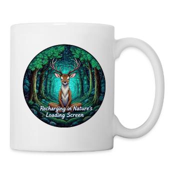 Mystic Forest Deer with Loading Screen - Mug - white - Right