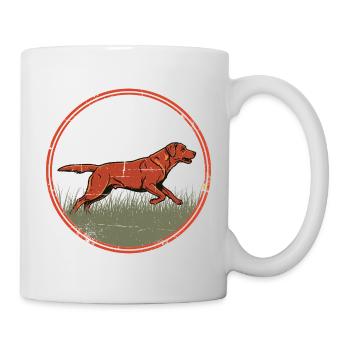Running hunting dog nature motif - foxred Labrador - Mug - white - Right