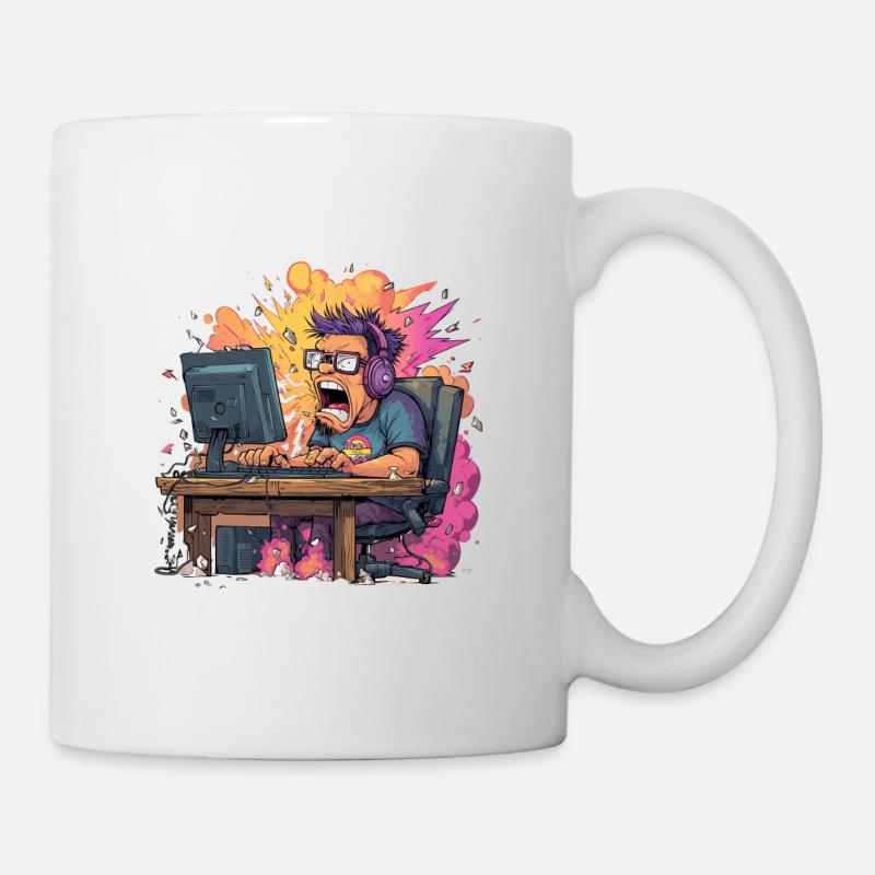 Gaming Rage Explosion – Joueur en mode Rage - Mug blanc - blanc