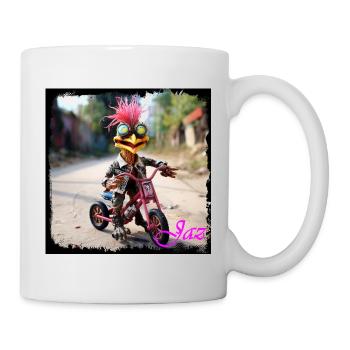Escapist monster on a bicycle - Mug - white - Right