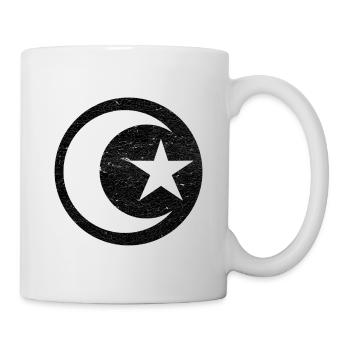 Crescent and star islam black circle - Mug - white - Right