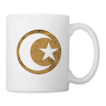 Halbmond und Stern Islam goldener Kreis - Tasse - Weiß - Rechts