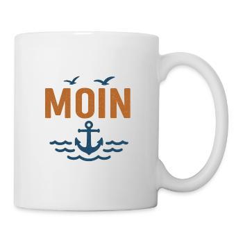 Maritime Moin Design with Anchor and Birds - Mug - white - Right