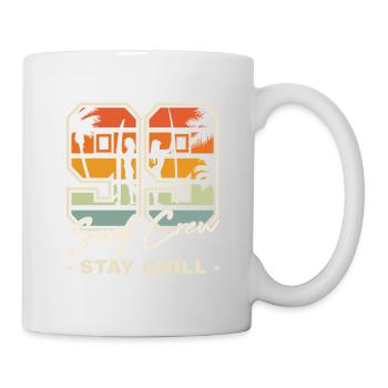 Retro Sonnenuntergang Surf Chill Design - Tasse - Weiß - Rechts