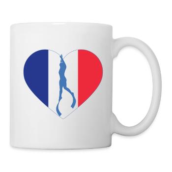 France Freediving Heart Flag - Mug - white - Right