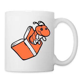 bookworm caterpillar nerd book hole geek worm read - Mug - white - Right