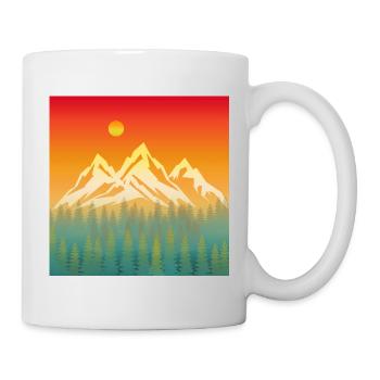 Berg-Natur-Sonnenuntergang - Tasse - Weiß - Rechts