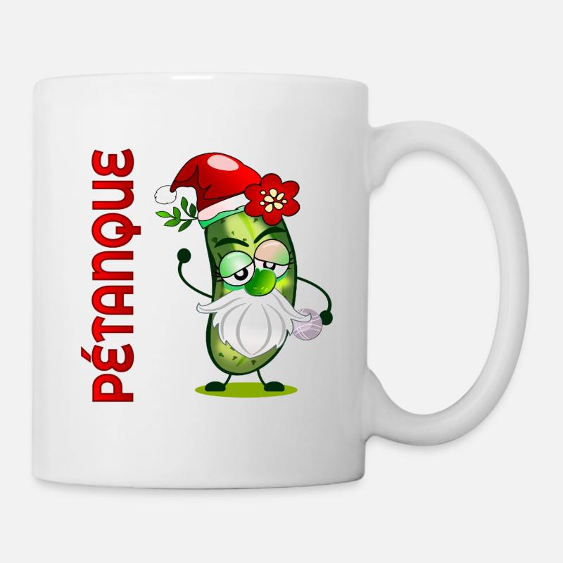 Noël pétanque Boule Cornichons - Mug blanc - blanc