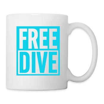 FREE DIVE Kühnes typografisches, lebendiges Design - Tasse - Weiß - Rechts