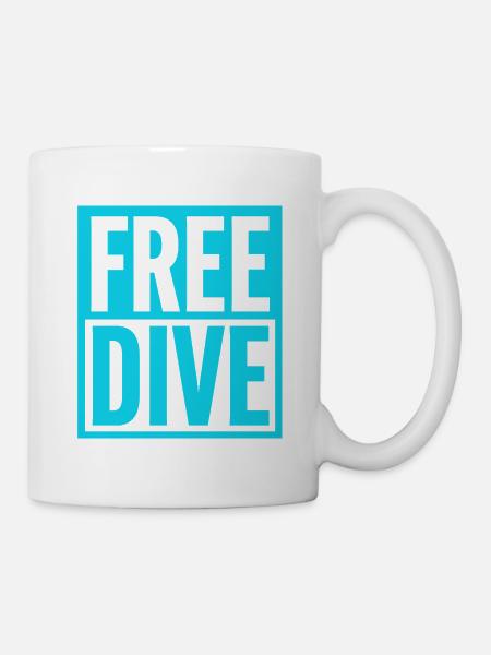 PLONGÉE GRATUITE Typographique audacieux Design vibrant - Mug blanc - blanc