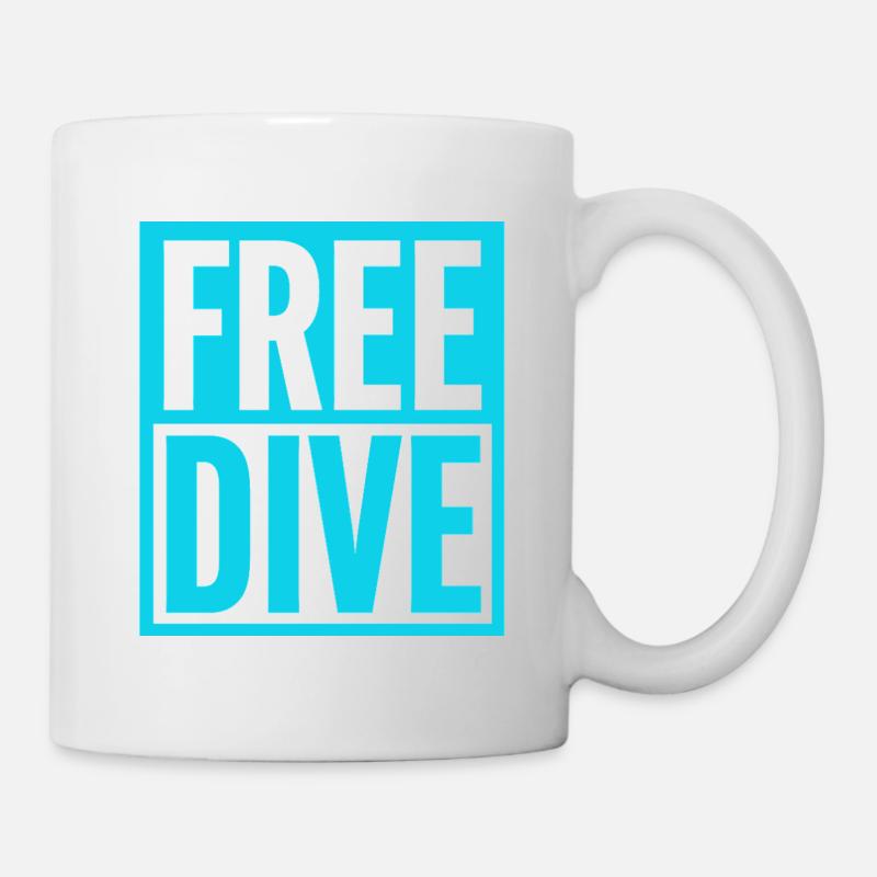PLONGÉE GRATUITE Typographique audacieux Design vibrant - Mug blanc - blanc