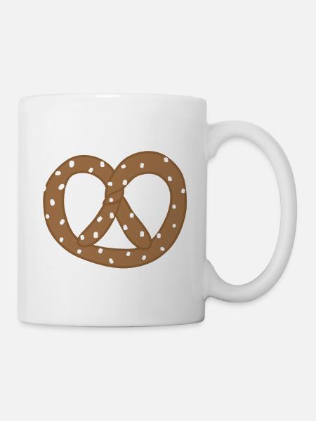 Verspieltes Brezelherz-Design - Tasse - Weiß