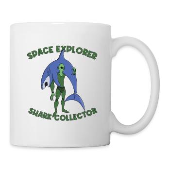 Weltraumforscher Hai-Sammler - Tasse - Weiß - Rechts