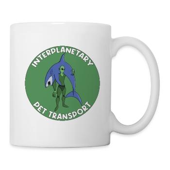 Badge de transport interplanétaire pour animaux de compagnie Requin - Mug blanc - blanc - Droite