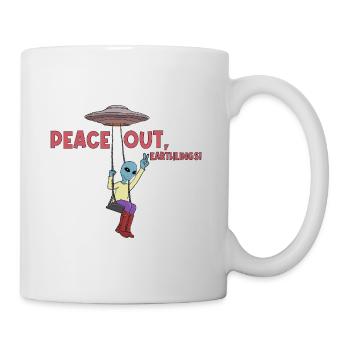 Paix à tous, Terriens ! Un OVNI extraterrestre - Mug blanc - blanc - Droite