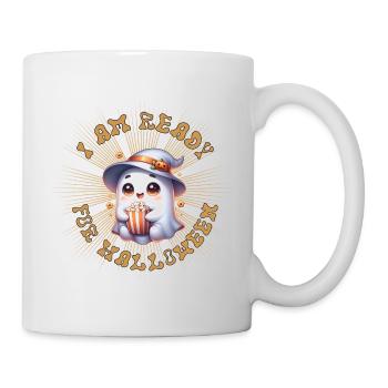Cute ghost witch charm in Halloween style - Mug - white - Right