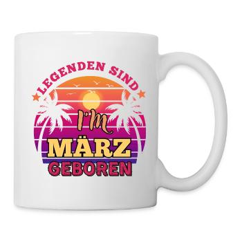 Les légendes sont nées en mars - anniversaire rétro - Mug blanc - blanc - Droite