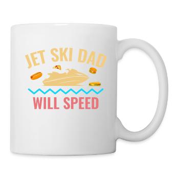 Funny Jet Ski Snack Lover Dad  - Mug - white - Right
