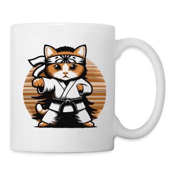 Conception du Dojo de Karaté Chat Kawaii - Mug blanc - blanc - Droite