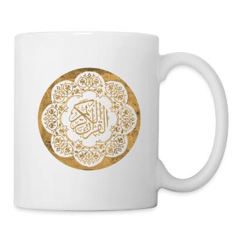 Islamisches Muster und Kalligrafie goldener Kreis - Tasse - Weiß - Rechts