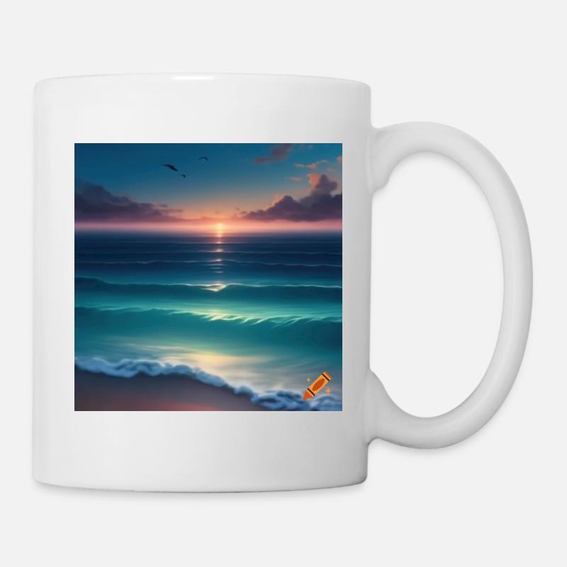 Atlantic Sunset over the Tranquil Sea - Mug - white