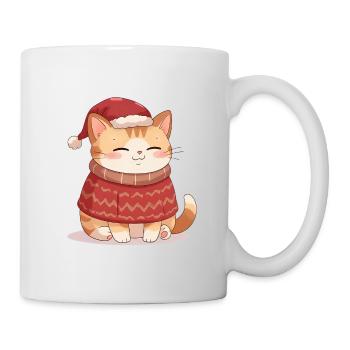 Anime Cat in Christmas Sweater - Christmas - Mug - white - Right