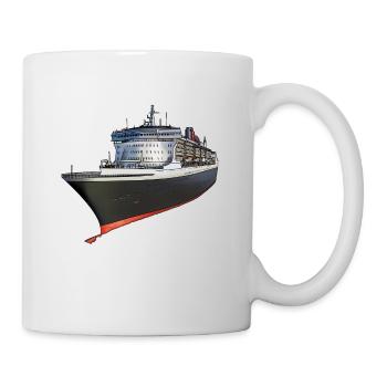 Klassisches Kreuzfahrtschiff Design - Tasse - Weiß - Rechts