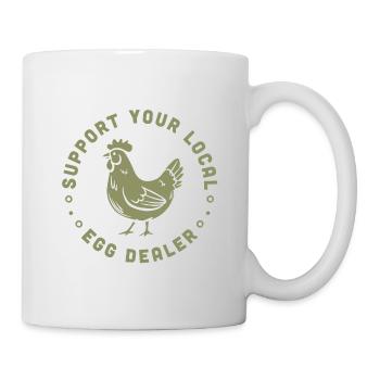 Soutenez votre marchand d’œufs local amateur de poulet amusant - Mug blanc - blanc - Droite