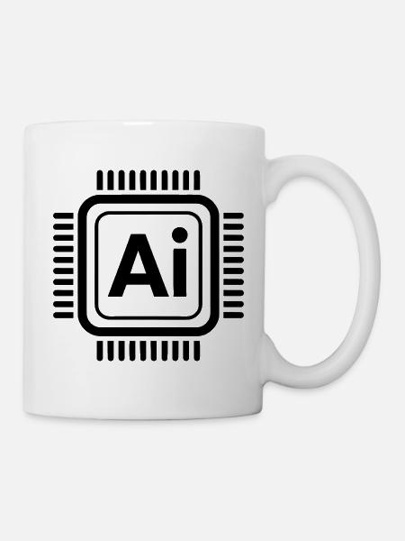 KI-Chip - Cooles Technologie-Design - Tasse - Weiß