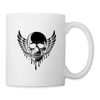 Crâne ailé – Tatouage squelette cool - Mug blanc - blanc - Droite