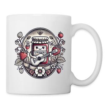 Pot de confiture kawaii aux fraises - Mug blanc - blanc - Droite