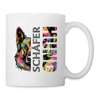 Bunter  Schäferhund - Tasse - Weiß - Rechts