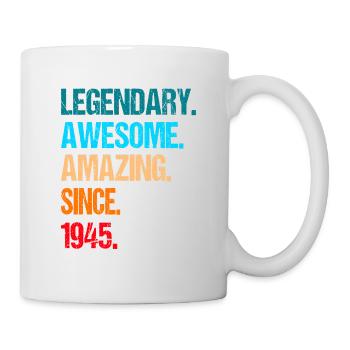 80e anniversaire né en 1945 - Mug blanc - blanc - Droite