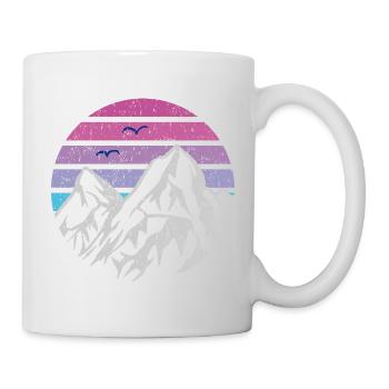 Montagnes Rétro Soleil - Mug blanc - blanc - Droite