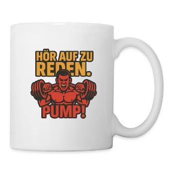 Motivierender Fitness-Print mit Kraftvollem Motiv - Tasse - Weiß - Rechts