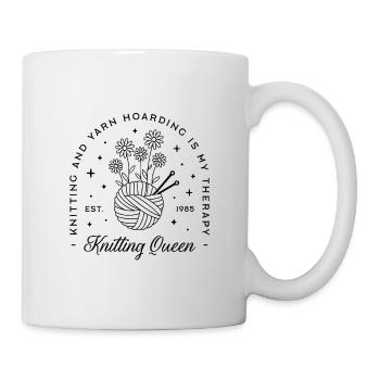 Fil à tricoter accumulation drôle tricot amoureux fille - Mug blanc - blanc - Droite