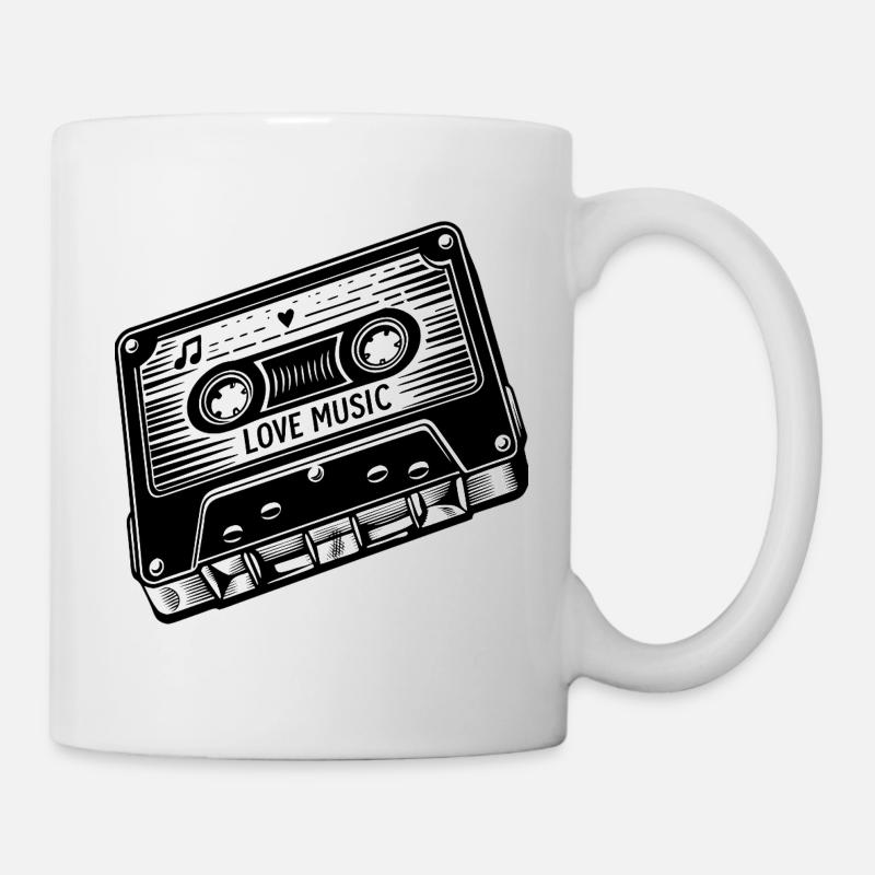 Cassette with Love Music lettering - Mug - white